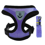 Adjustable pet harness set (small dogs/cats): vest, collar, leash. Fits French Bulldogs, Chihuahuas, etc.