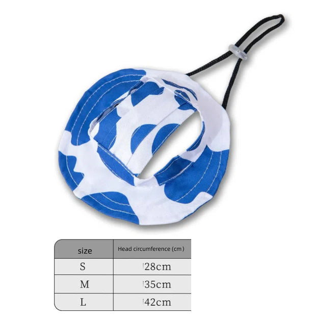 Pet hat cute pet dog exposed ears anti shedding adjustable basin hat small dog