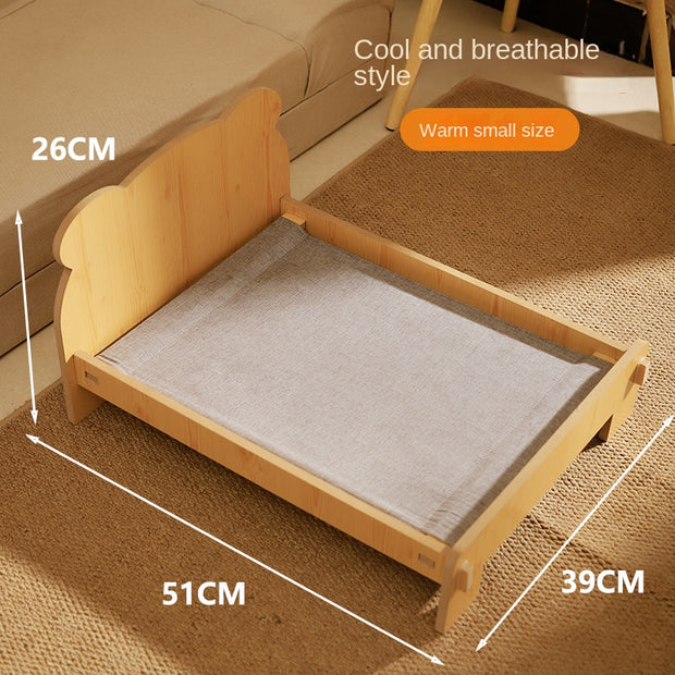 Cat Bed Universal Pet Bed Pet Nest Dog Nest Removable Solid Wood Bed Cute Kitten Princess Bed Pet Supplies