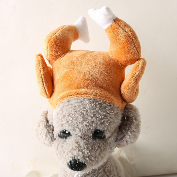 Pet hat cute pet dog exposed ears anti shedding adjustable basin hat small dog