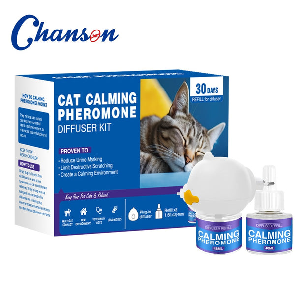 Cat Calming Pheromone Spray Pet Pheromone Mood Soother Anti-Stress Electric Heating Set