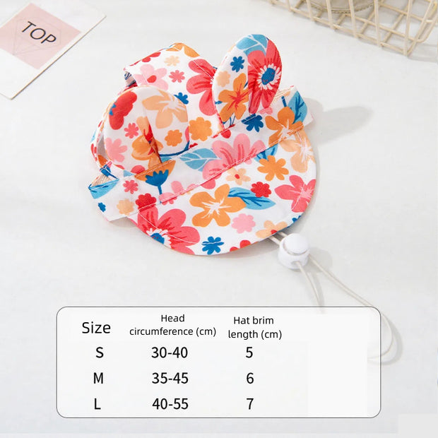 Pet hat cute pet dog exposed ears anti shedding adjustable basin hat small dog