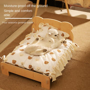 Cat Bed Universal Pet Bed Pet Nest Dog Nest Removable Solid Wood Bed Cute Kitten Princess Bed Pet Supplies
