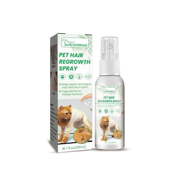 Pet Hair Growth Spray for Cats and Dogs - Hair Care Treatment for Damaged Follicles and Hair Loss