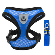 Adjustable pet harness set (small dogs/cats): vest, collar, leash. Fits French Bulldogs, Chihuahuas, etc.