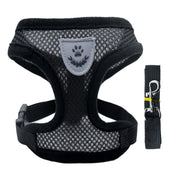 Adjustable pet harness set (small dogs/cats): vest, collar, leash. Fits French Bulldogs, Chihuahuas, etc.