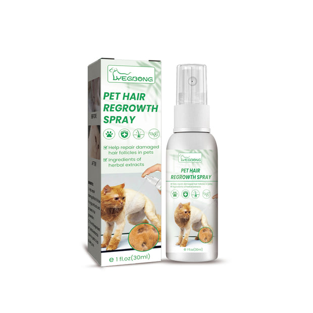 Pet Hair Growth Spray for Cats and Dogs - Hair Care Treatment for Damaged Follicles and Hair Loss